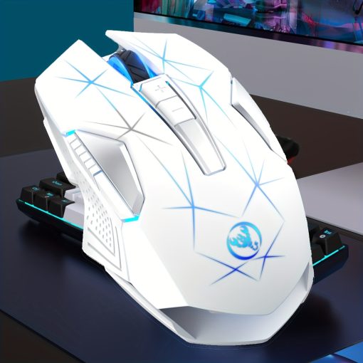 [Wireless Rechargeable Mouse] 2.4G Wireless HXSI Mouse - Rechargeable Color Backlight Optical Mouse for Home Games, Office Computer Peripherals